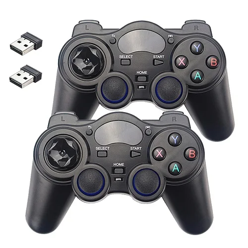 2PCS 2,4G беспроводной игровой контроллер Джойстик Геймпад с USB адаптером для Android tv Box для ПК PS3 для Raspberry Pi Retroflag чехол - Цвет: 2PCS