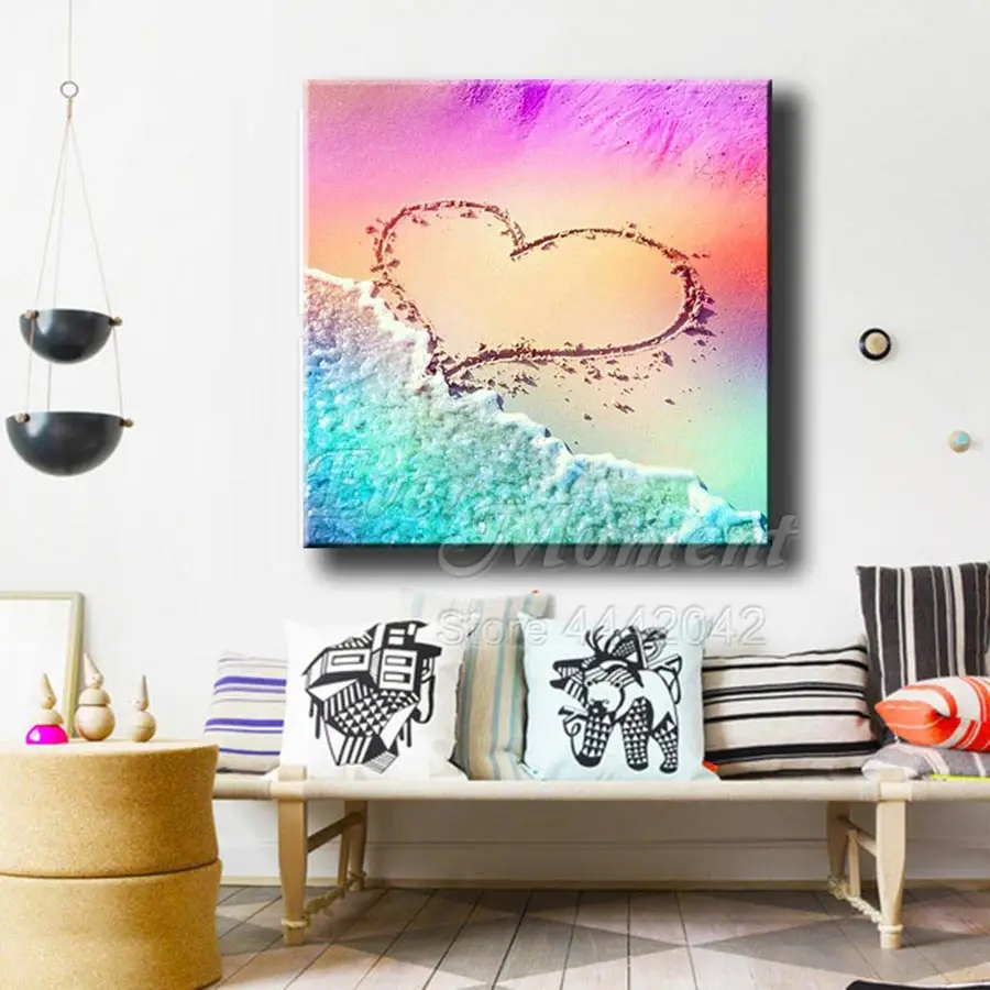 Алмазная 5D картина с сердцем любовью морским берегом украшение для дома алмазная