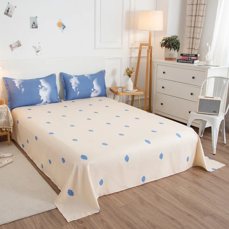 Комплект постельного белья с мультяшным принтом облаков пододеяльник для