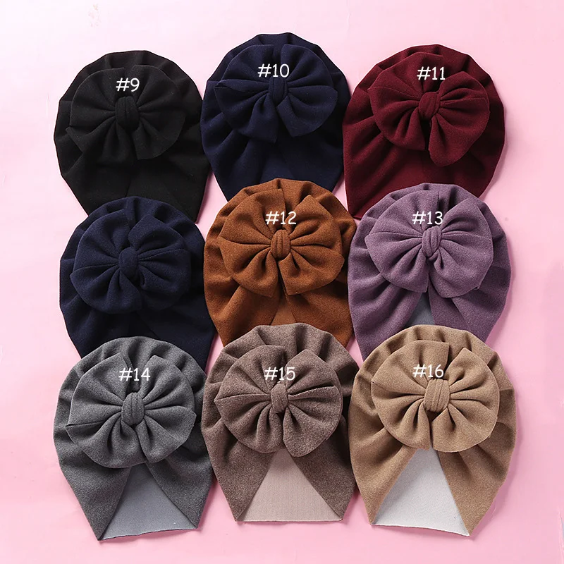 16 шт./Лот Шапка-бини с бантом из искусственного кашемира |