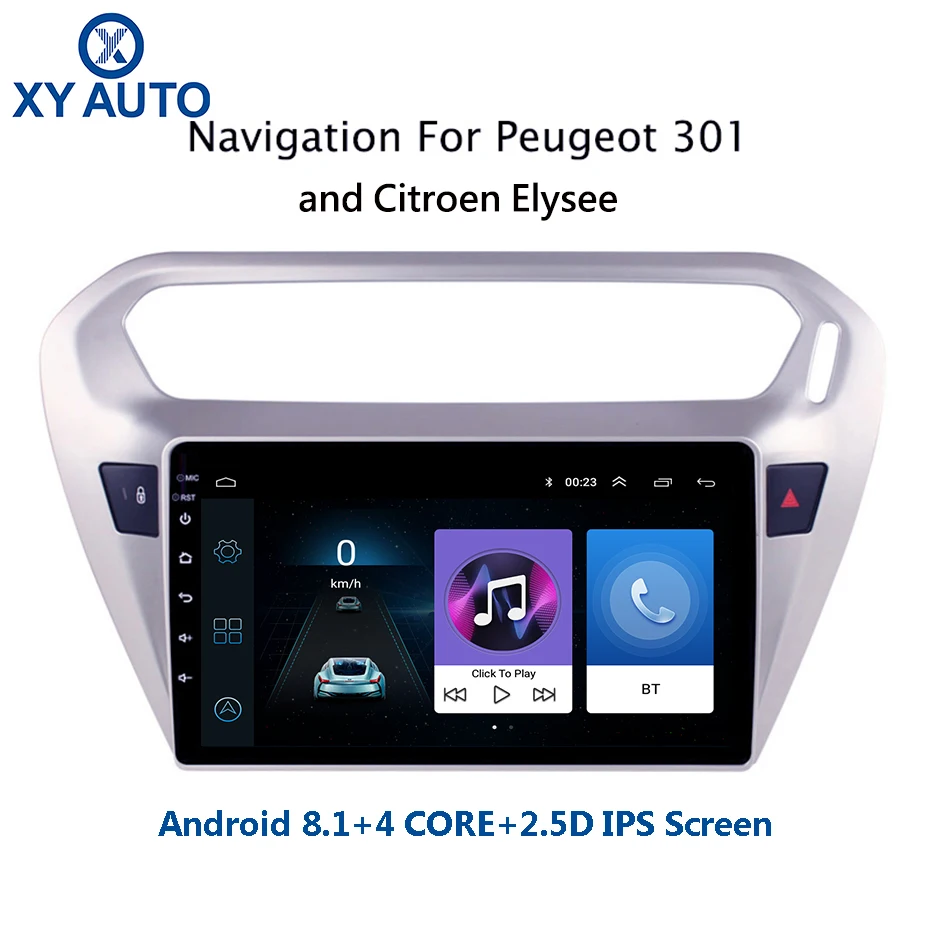 9 дюймов 2.5D IPS Закаленное HD Мульти-сенсорный экран Android 8 1 NAVI для peugeot 301 2014-2018 с Bluetooth