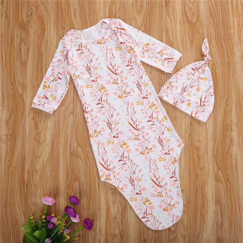 Милый детский спальный мешок в цветочек/однотонный пеленка для новорожденных +