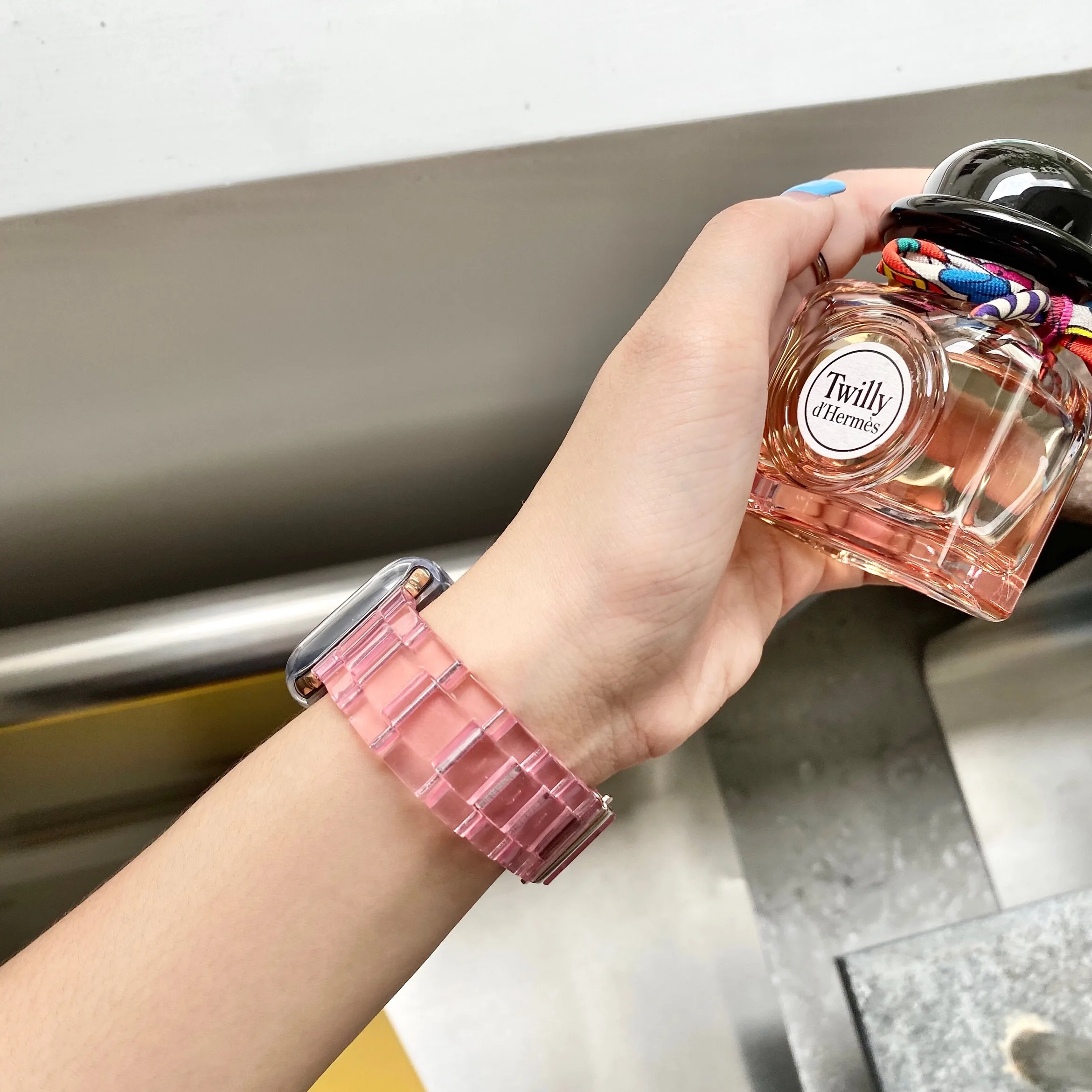 Ремешок для Apple Watch Band series SE 6 5 4 3 2 144 мм 42 40/38 цветной прозрачный браслет iwatch