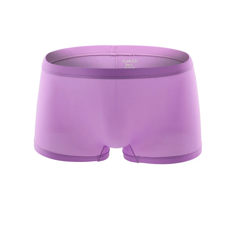 6PCS Boxers Seamless Panties Men Sexy Solid Ice-silk Nylon Underpants Breathable Underwear Calzoncillo Hombre Underpants