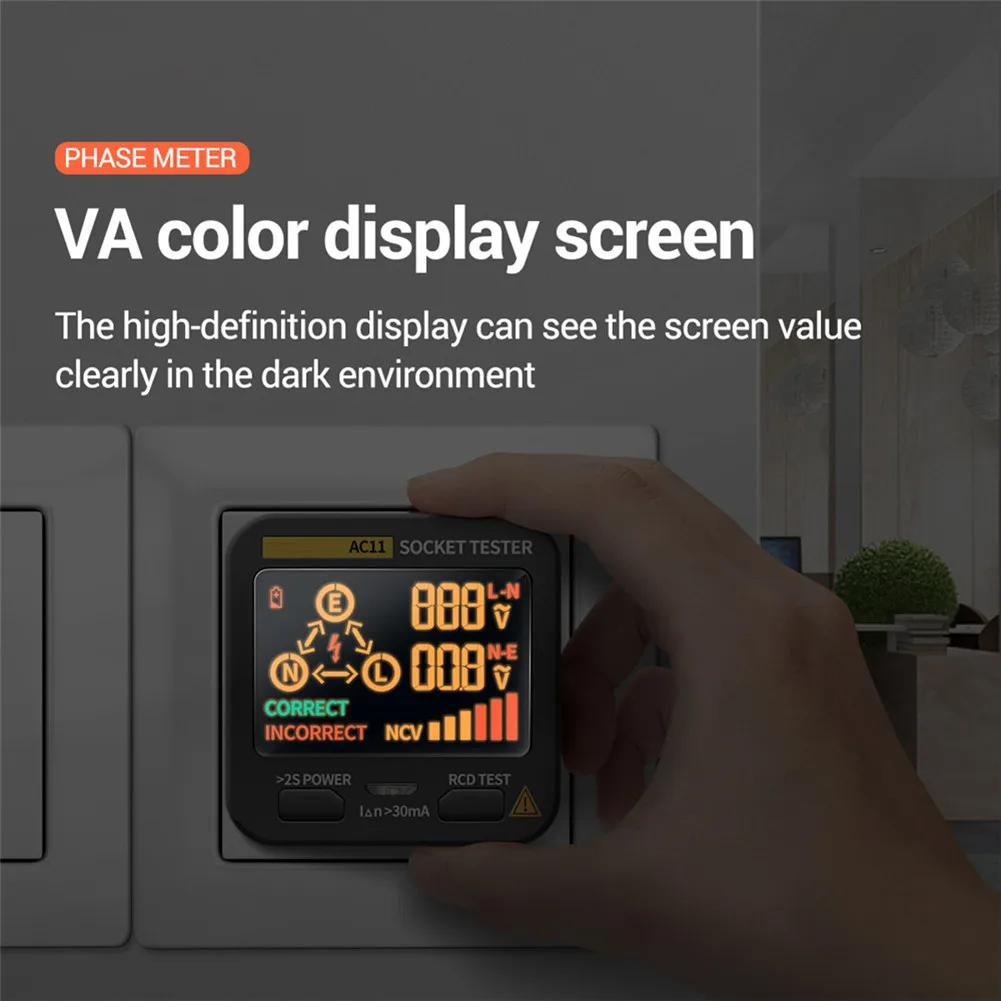 

Socket Tester Us Digital Smart Socket Robber Voltage Test Zero Line Phase Check RCD NCV Test Socket Tester