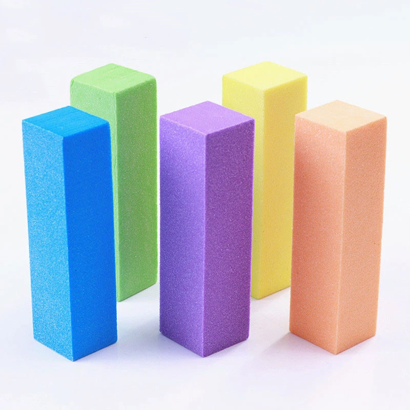 High Foaming Square Sponge Nail File 7 Colors Soft Sanding Block Manicure Tool Modification Polishing Strip Not hurt the Nails | Красота и
