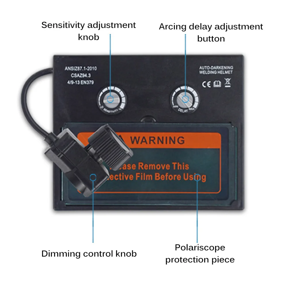 

Safety Anti-UV Welding Mask Automatic Eyes Goggles Solar Glasses Lens Welding Photoelectric Helmet For Construction Welding Work