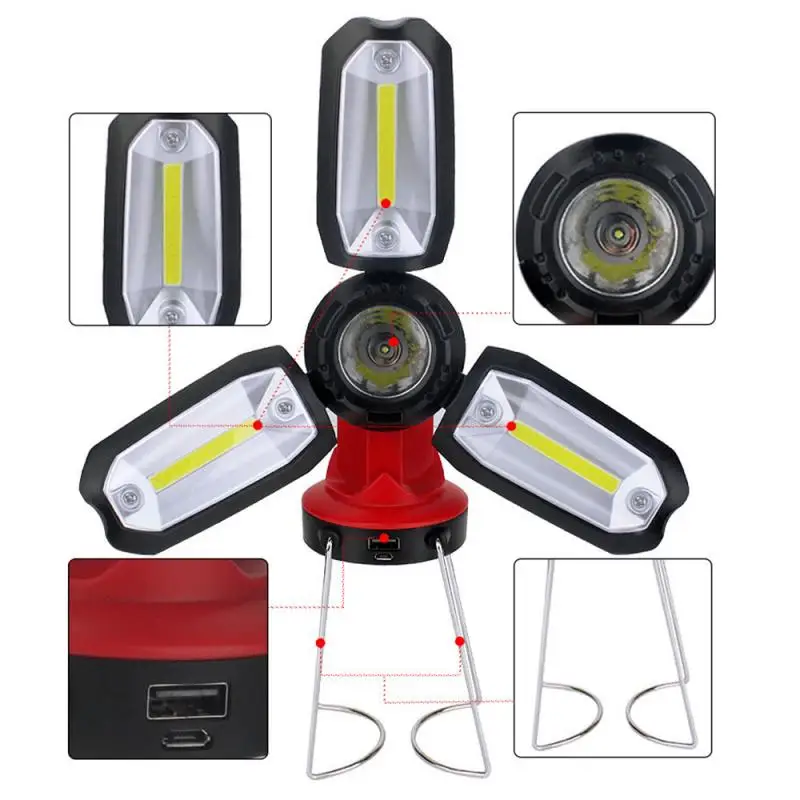 

Foldable lantern flashlight LED Garage Light potable Maintenance Light Work Light Rechargeable Emergency Tent Lamp