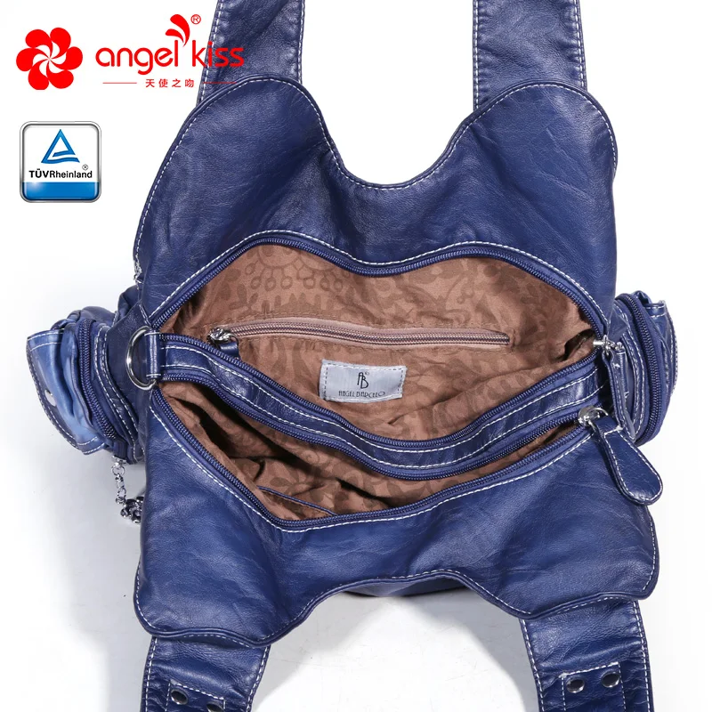 Angelkiss бренд заклепки украшенные окрашенный вручную из искусственной кожи