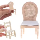 1 шт. 112 кукол миниатюрная мебель деревянный Неокрашенный обеденный стул для украшения кукольного домика