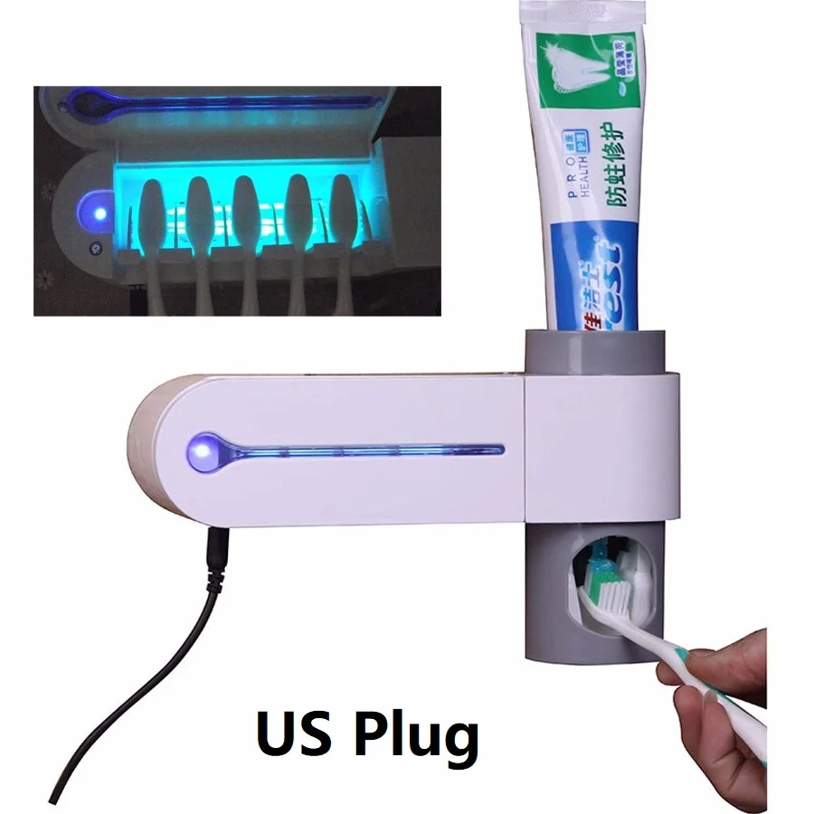 US Plug for home Держатель стерилизатора для зубной щетки портативный УФ-дезинфекционный ящик для гигиены полости рта Путешествия Бытовые зубы кисти для макияжа - Цвет: US Plug for home