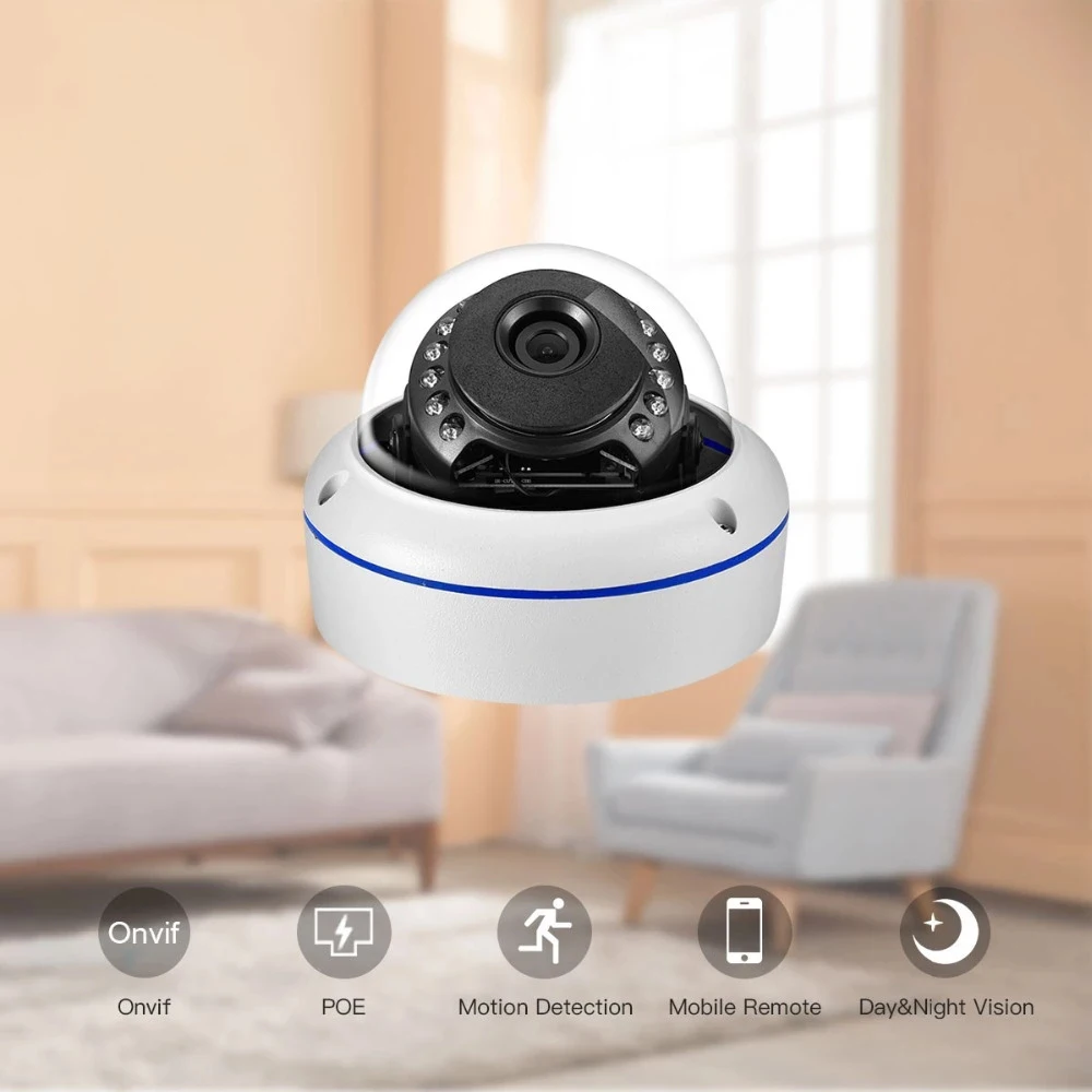 2MP Антивандальная POE IP камера Sucurity Крытая купольная наружная CCTV наблюдения ИК
