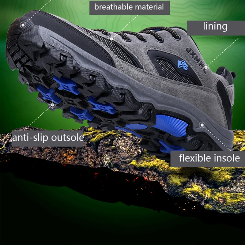 Jackshibo Hiking Upstream Shoes Boots For Men Outdoor Mountain Climbing Sports Sneakers Trekking Tourism Boots Camping Shoes