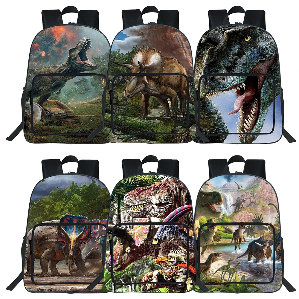 Школьный ранец с аниме динозавром для мужчин, сумка для книг для мальчиков и девочек, дорожные женские рюкзаки на плечо, двухслойный Детский...
