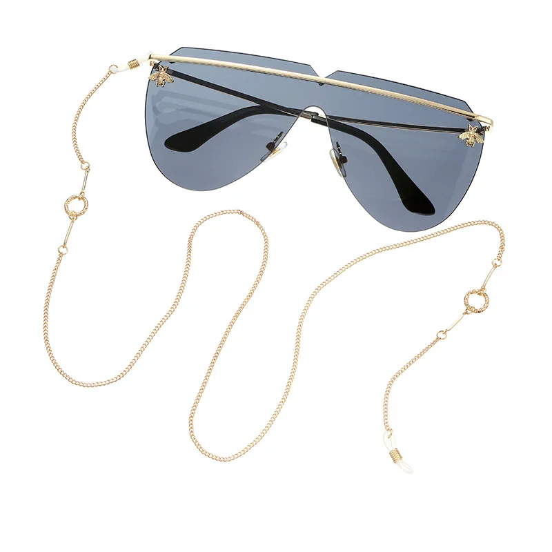 Роскошный Шикарный Простой повседневный золотистый держатель для очков с