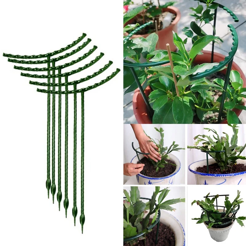 

8PC Plant Support Pile, Garden Flower and Green Plant Support Ring, Flowerpot Support Ring, Suitable for Garden