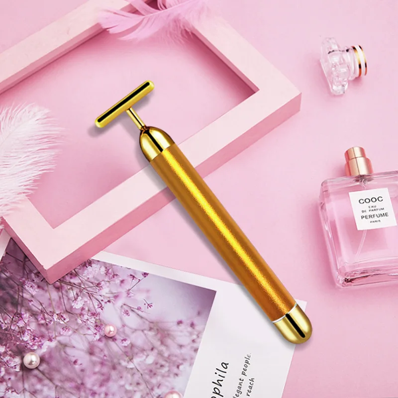 24k Gold Energy Beauty Bar Набор 3d вибромассажер для лица массажер антивозрастной