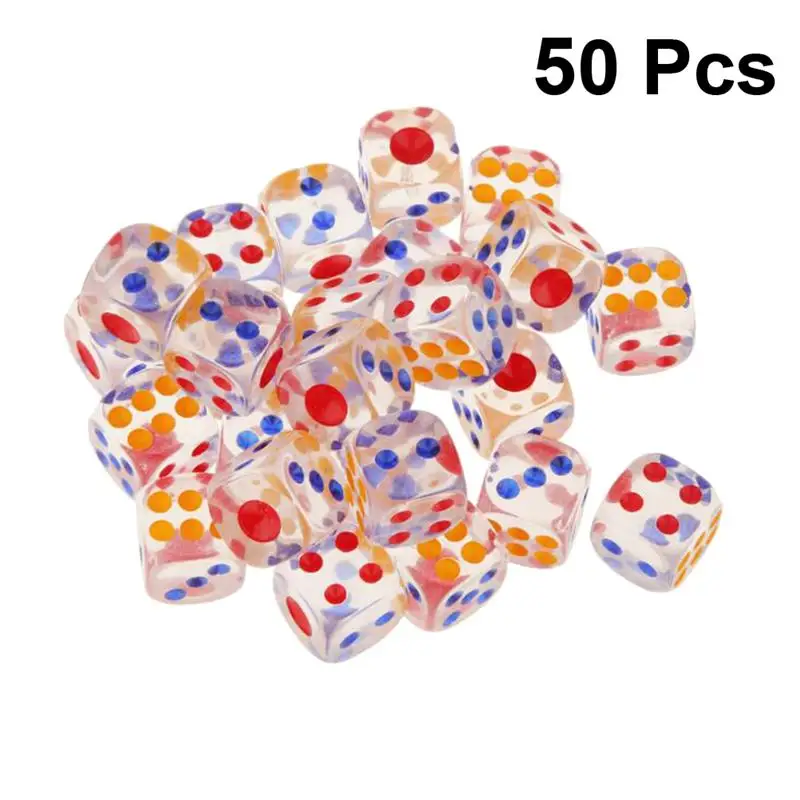 50 шт. кубики хрустальные игры акриловые развлечения прозрачные кости галопом