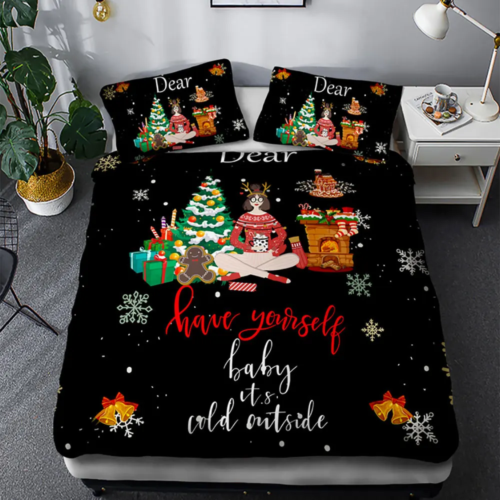 

Thumbedding Christmas Bedding Hot Sale Fantasy 3D Tree Printed Duvet Cover Queen Full Twin Single Western Festival Bed Set