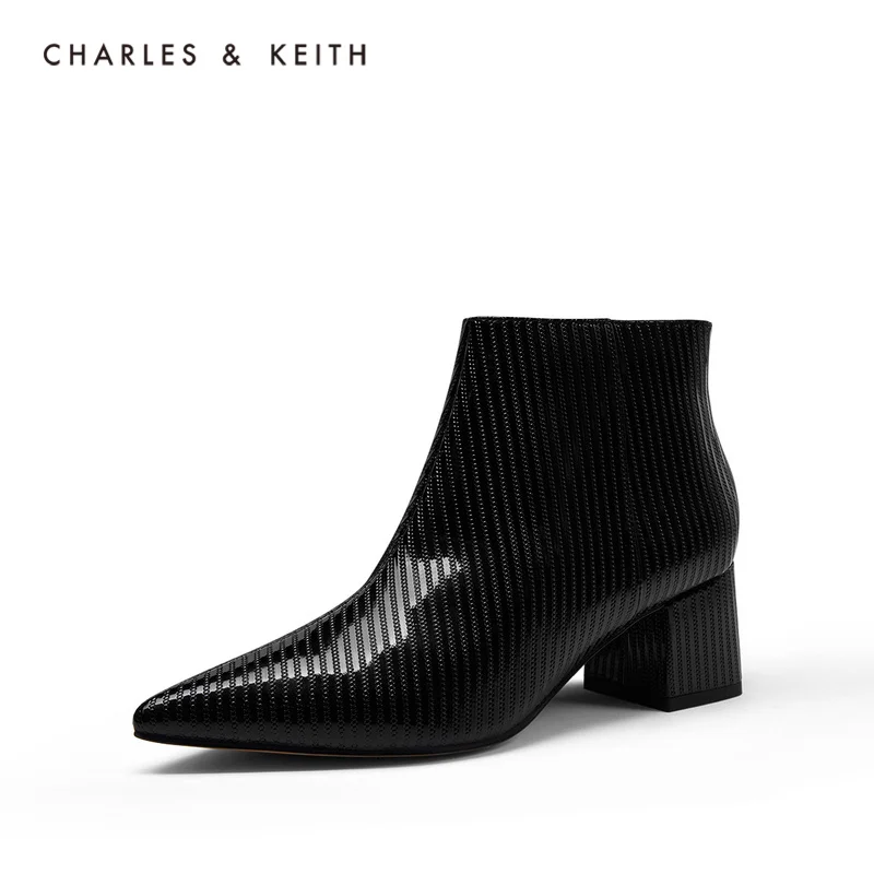 CHARLES＆KEITH Новинка 2020 CK1 91680062Женские ботинки на высоком каблуке Острый Носок