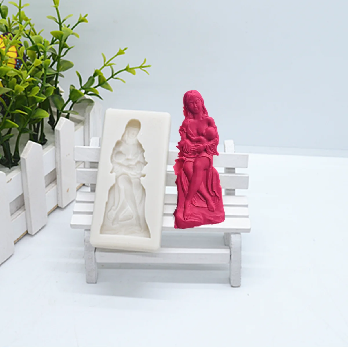 

3D Solemn Virgin Mary Styling Silicone Fondant Chocolate Soap Molds Cake Decoration Tools Kitchen Baking Accessories FM1025