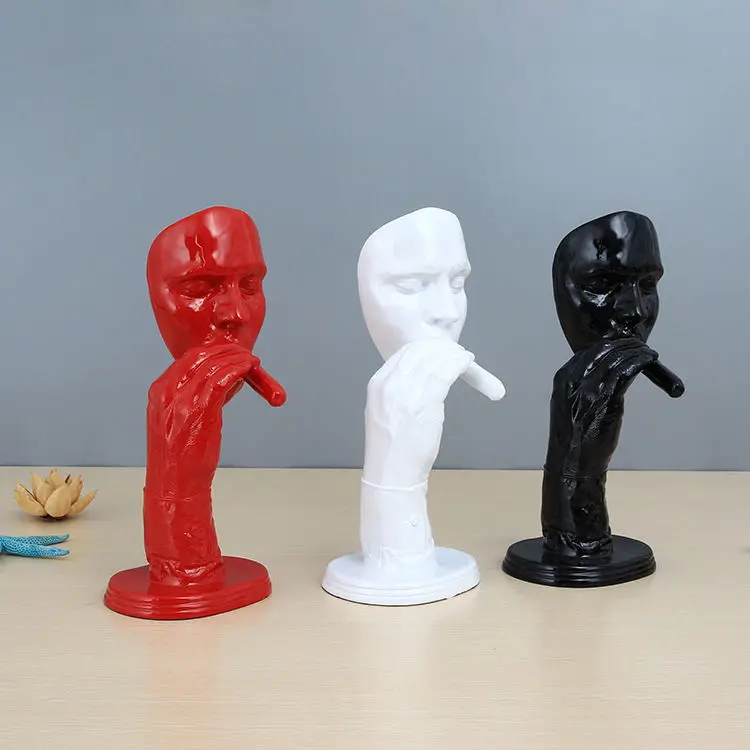 

Retro Meditators Abstract Sculpture Man Smoking Cigar Creative Face Statue figure model Resin Figurine Artwork Home Decorations