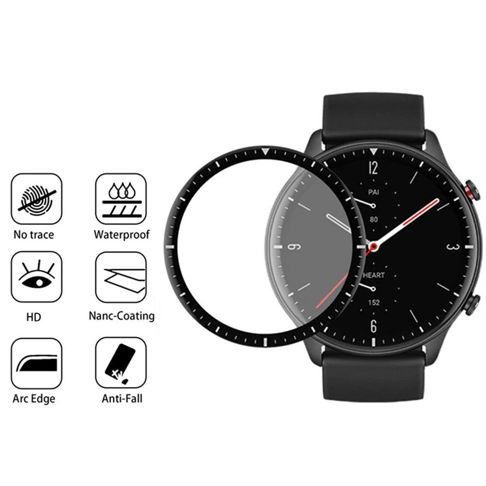 Защитная 3d-пленка из стекловолокна с закругленными краями для Xiaomi HuaMi Amazfit BiP S U Pro