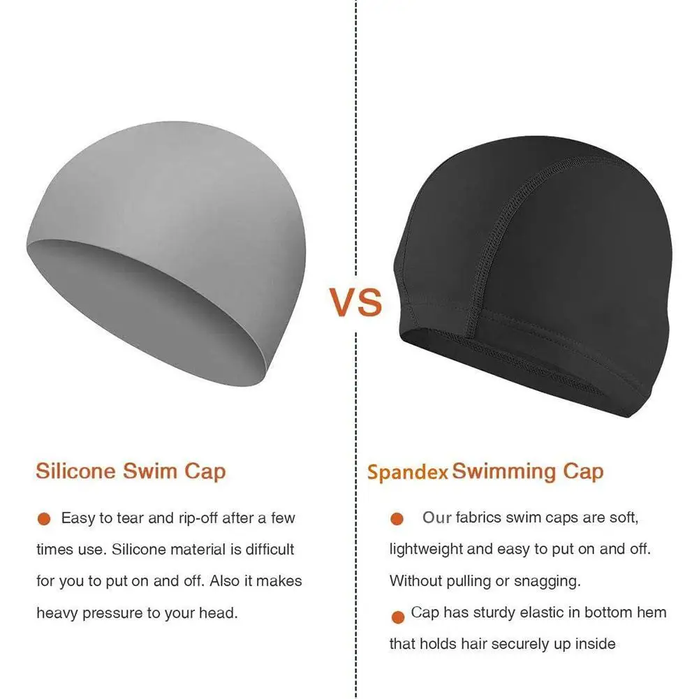 

Elastic Waterproof Swimming Caps Long Hair Sport Swim Hat Free Equipment Women For Men Swimming Comfortable Multicolor & Si M5C1