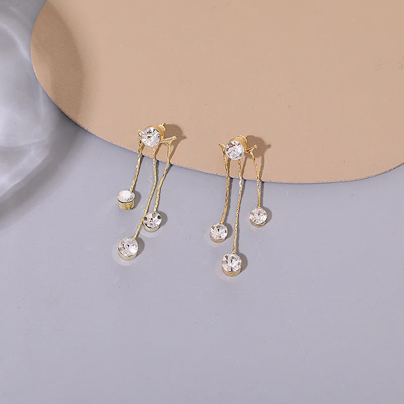 

Lolita crystal tassel new trend simple and unique niche design earrings