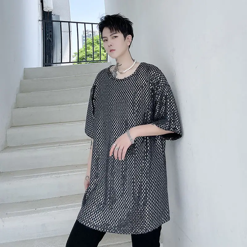 

Летняя хлопковая футболка с коротким рукавом, Мужская модная повседневная футболка, Мужская Уличная одежда, Корейская свободная футболка в...