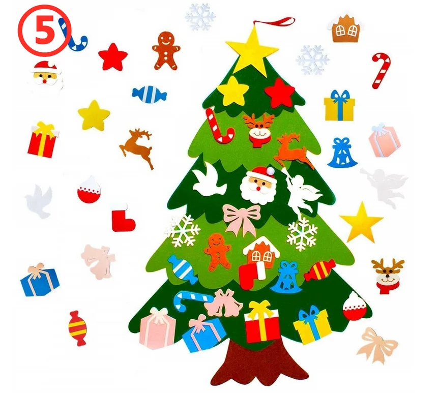 Дети DIY Войлок Рождественская елка Рождественское украшение для дома Navidad 2021