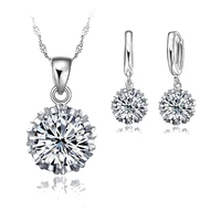 best newest design jewelry sets 925 sterling silver fashion wedding jewelrys earrings pendant necklaces fast shipping