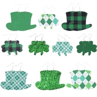 st patricks day leather earrings green glitter amscan green felt irish hat shamrock