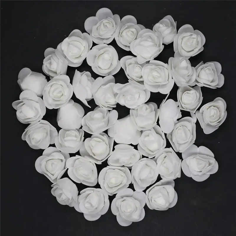 50pcs 100pcs 200pcs Cheap Mini White PE Foam Roses Head Fake Flower Handmade Wedding Decoration | Дом и сад