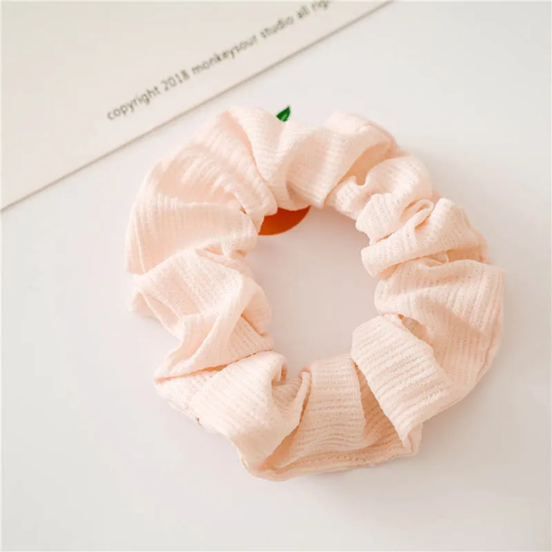 light pink Эластичная Повязка на голову, японская мода, Однотонные резинки для волос, аксессуары для волос для женщин/девушек, резинки для волос, конский хвост, резинки для волос, резинка для волос - Color: light pink