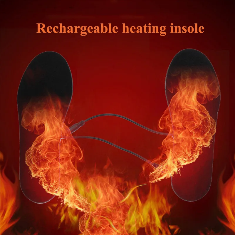 

Electric Pads plush fur heating lightweight elastic fiber portable USB Rechargeable Shoes Boot Heater Heating Insoles For Men An