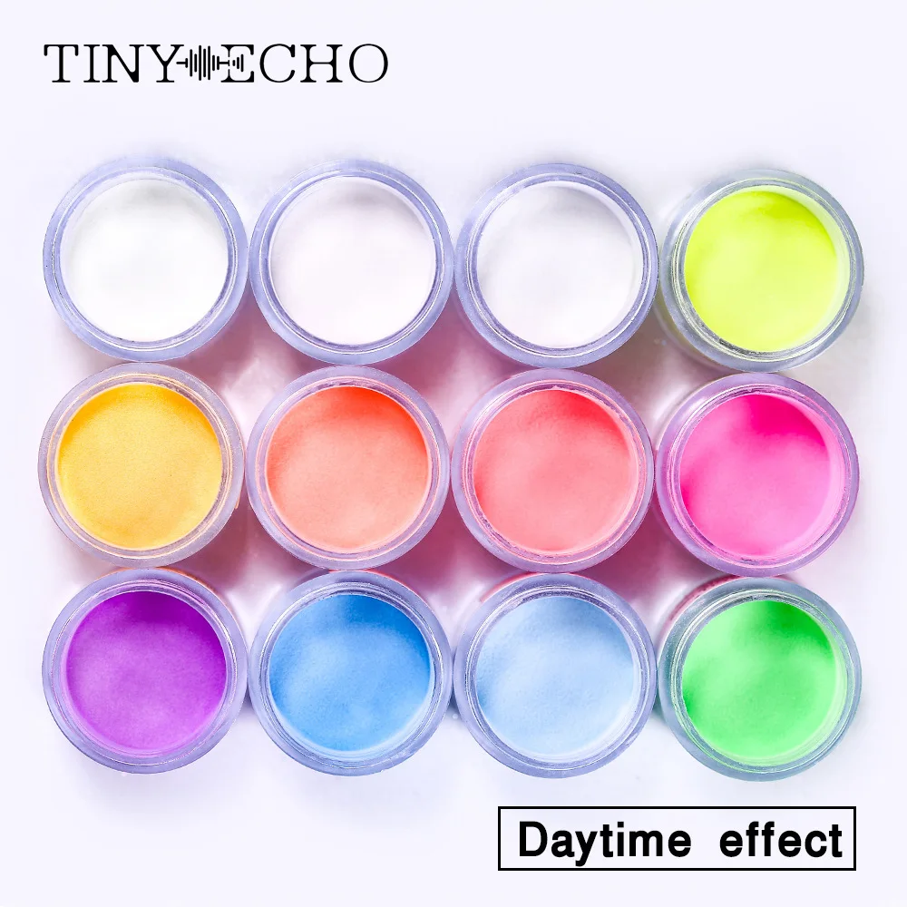 Одноцветная пудра белая прозрачная акриловая для ногтей 12 цветов хромированная