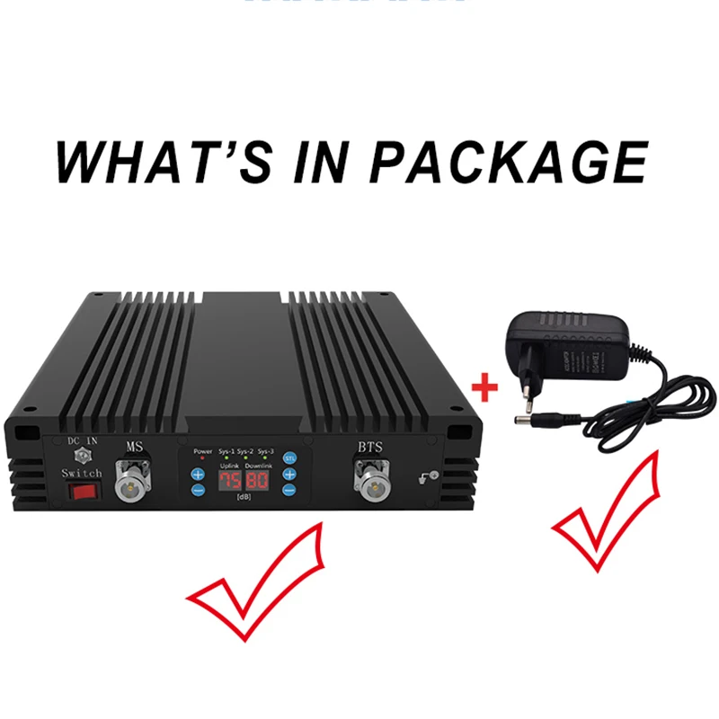 

GOBOOST High Gain 80dB Power Signal Booster 2G 3G CDMA 850 UMTS 2100 4g LTE 1800 2600MHz Cellular Amplifier Cell Phone Repeater