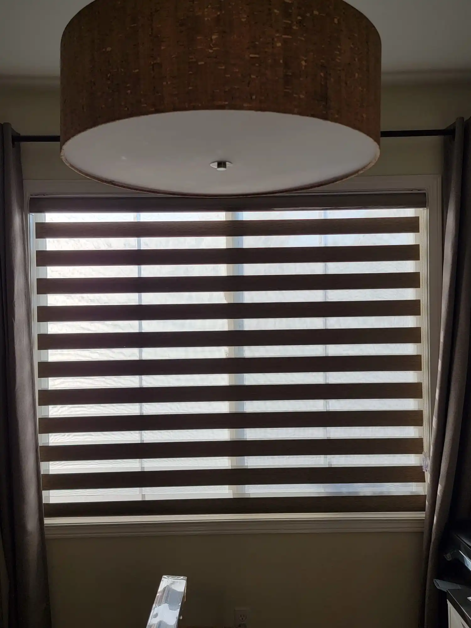 Двухслойные жалюзи для дневного и ночного помещения ручные с зеброй двойные