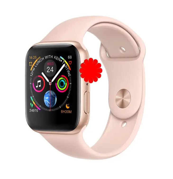 rose gold Умные часы из розового золота серии 4, спортивные умные часы 44 мм IWO 8 для apple iphone 6s 7 8 X plus для samsung, умные часы honor 3, sony 2 - Цвет: rose gold