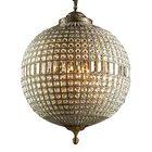 Винтажный Бронзовый Хрустальный подвесной светильник, латунный глобус, роскошный Медный Подвесной светильник, французскийамериканский стиль, для отеля, виллы, лобби