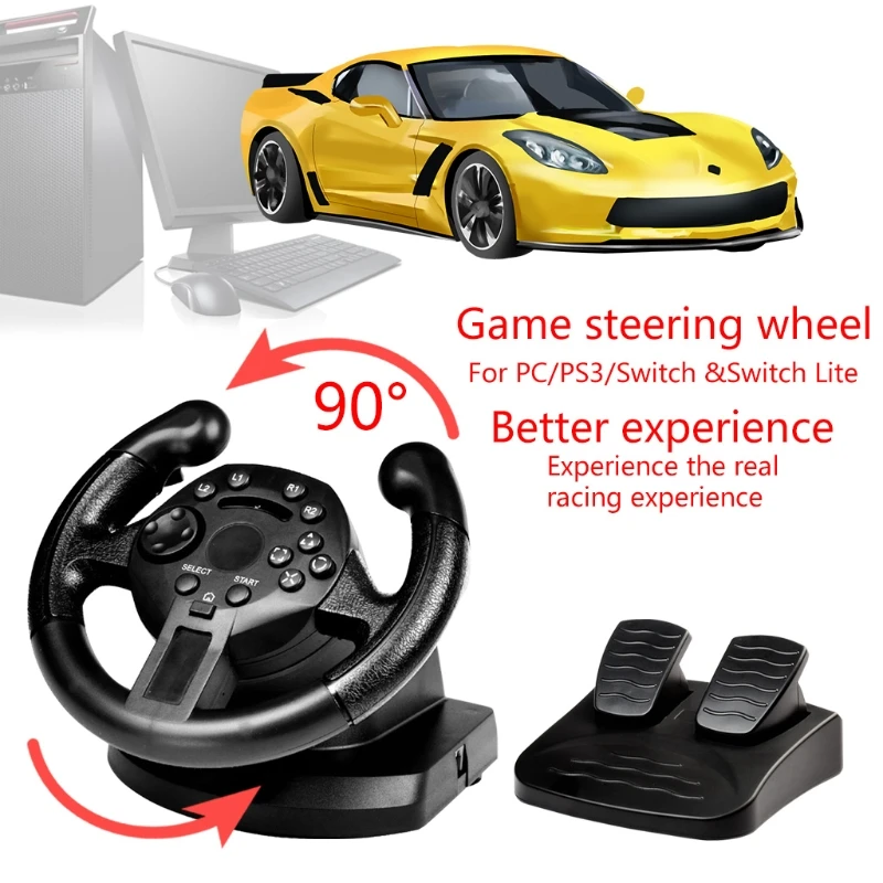 

Racing Steering Wheel For PS3/PC Game Steering Wheel Vibration Joysticks Remote Controller Wheels Drive