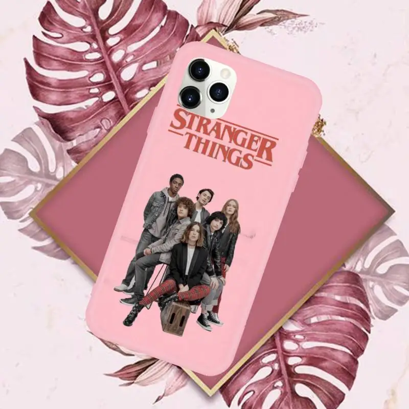 

Stranger Things Christmas Lights Phone Case Pink Candy Color for iPhone 11 12 mini pro XS MAX 8 7 6 6S Plus X SE 2020 XR
