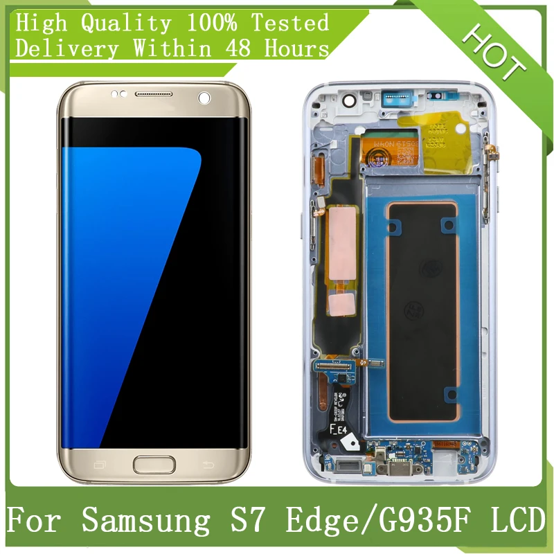 5 &quotсупер AMOLED LCD для SAMSUNG GALAXY S7 Edge G935 G935f с рамкой ЖК дисплей сенсорный экран
