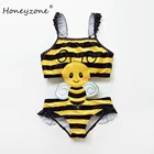 Купальники для маленьких девочек Honeyzone, слитный Купальник с Пчелой, Пляжное бикини для купания, милые летние шорты для девочек