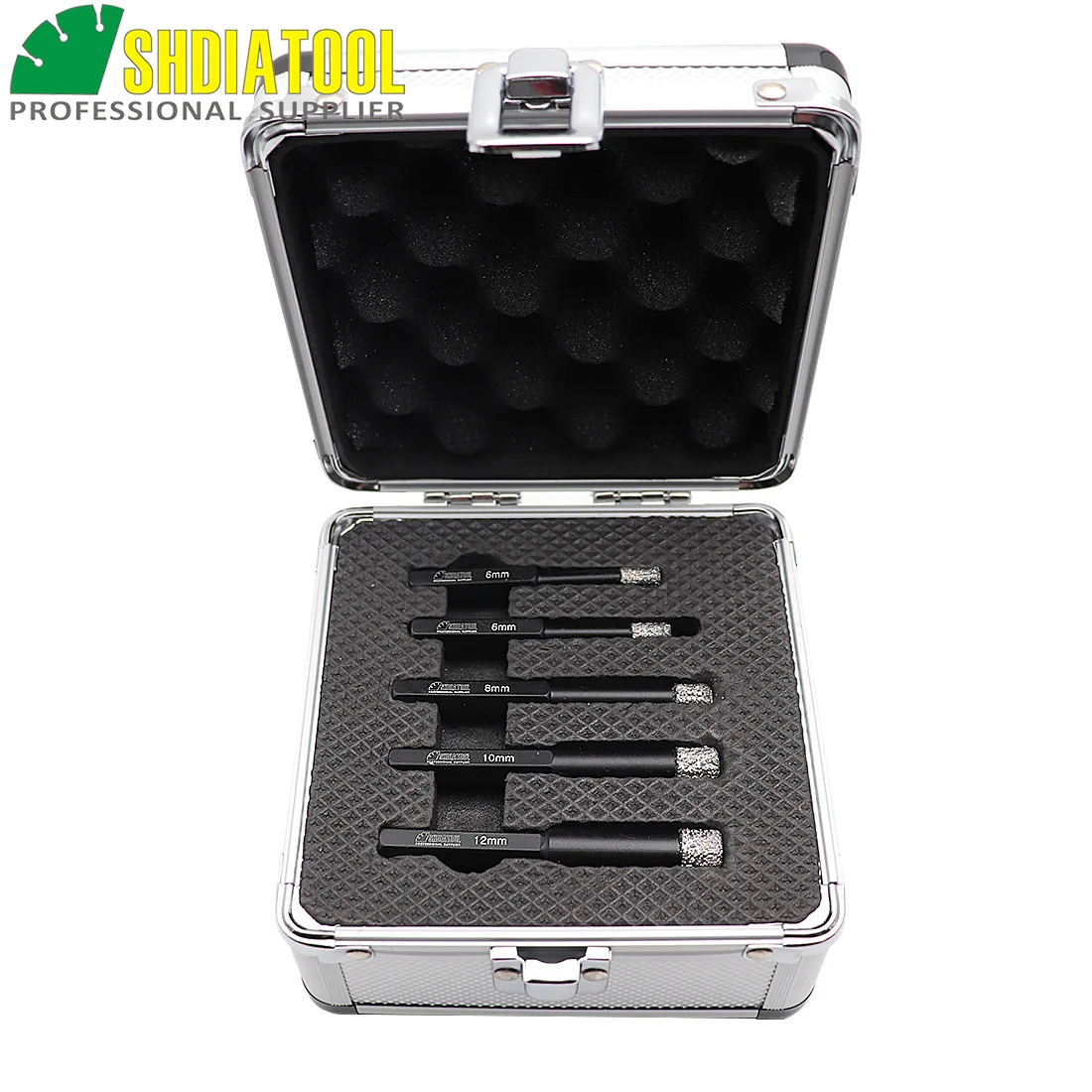 

SHDIATOOL 5pcs/box 6/6/8/10/12mm Dry drilling drill bits with Hex Shank for masonry, concrete, tile/ceramic