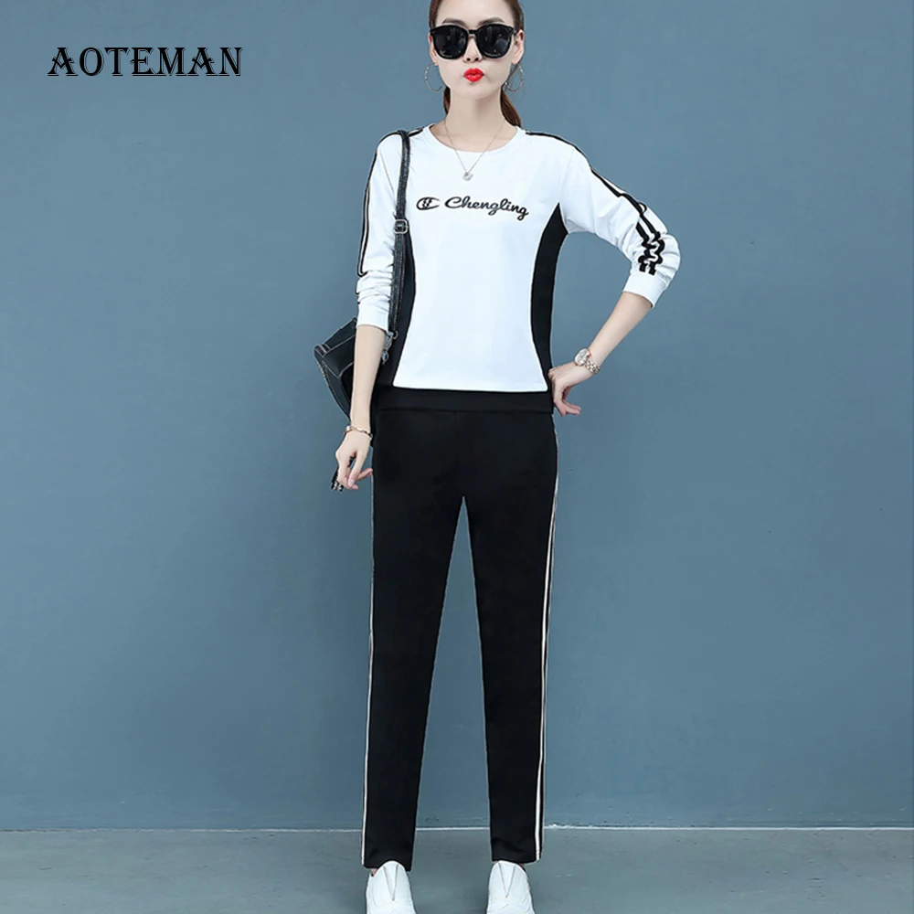 Женский спортивный костюм Повседневный пуловер с длинным рукавом Толстовка