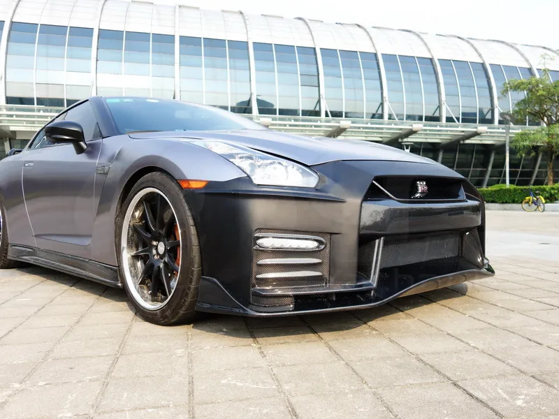 Передний бампер из стекловолокна FRP подходит для 2008 2015 R35 GTR GTRR35 2017 NI Style передний с