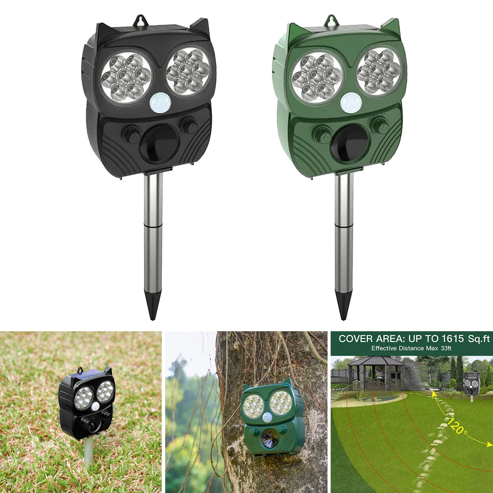 Ультразвуковой отпугиватель животных на солнечной энергии IP66 мыши для птиц