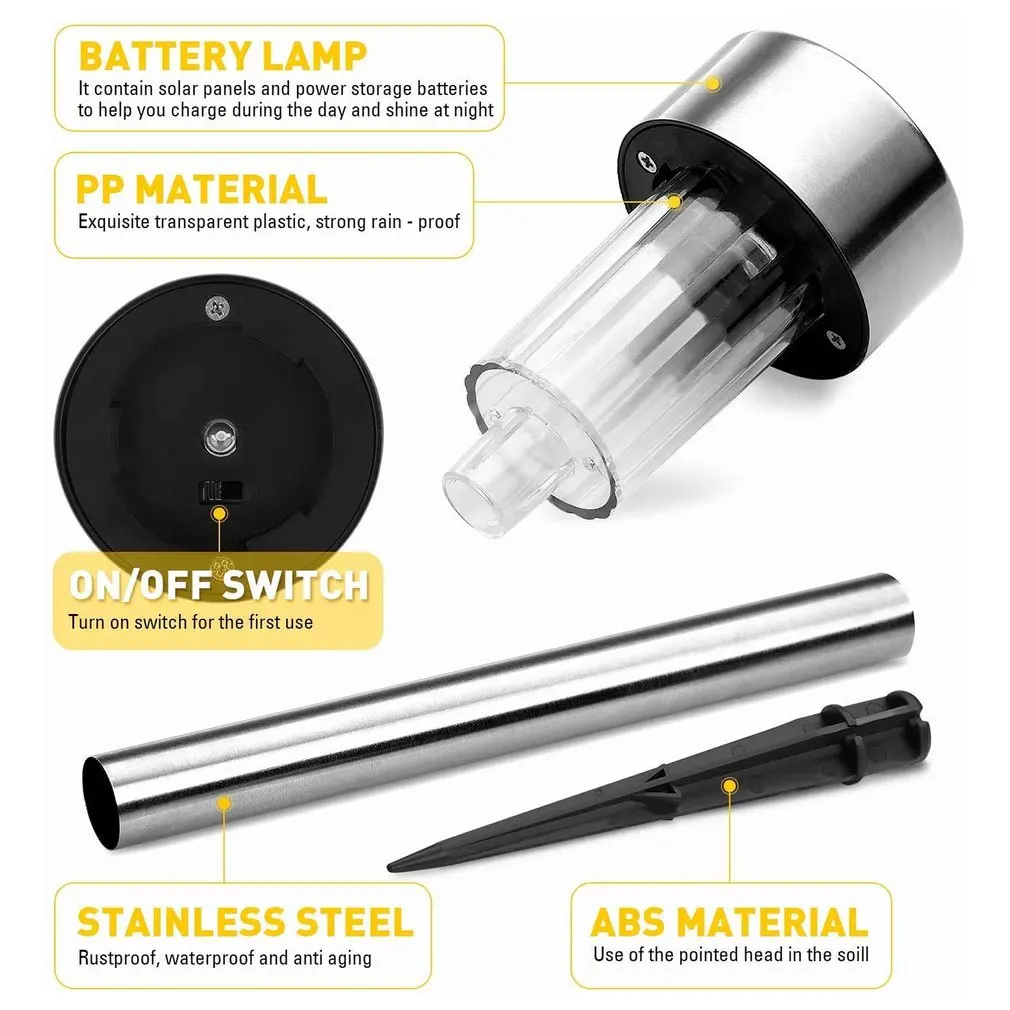 

12PCS LED Solar Garden Lights Outdoor Solar Powered Lamp Lantern Waterproof Landscape Lighting For Pathway Patio Yard Lawn Decor